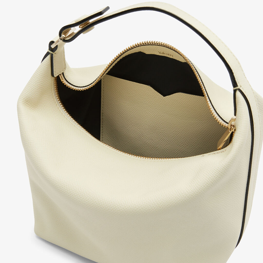 Mochi Top Handle Mini Bag - Pergamena White - Vitello Millepunte Soft - Valextra - 2