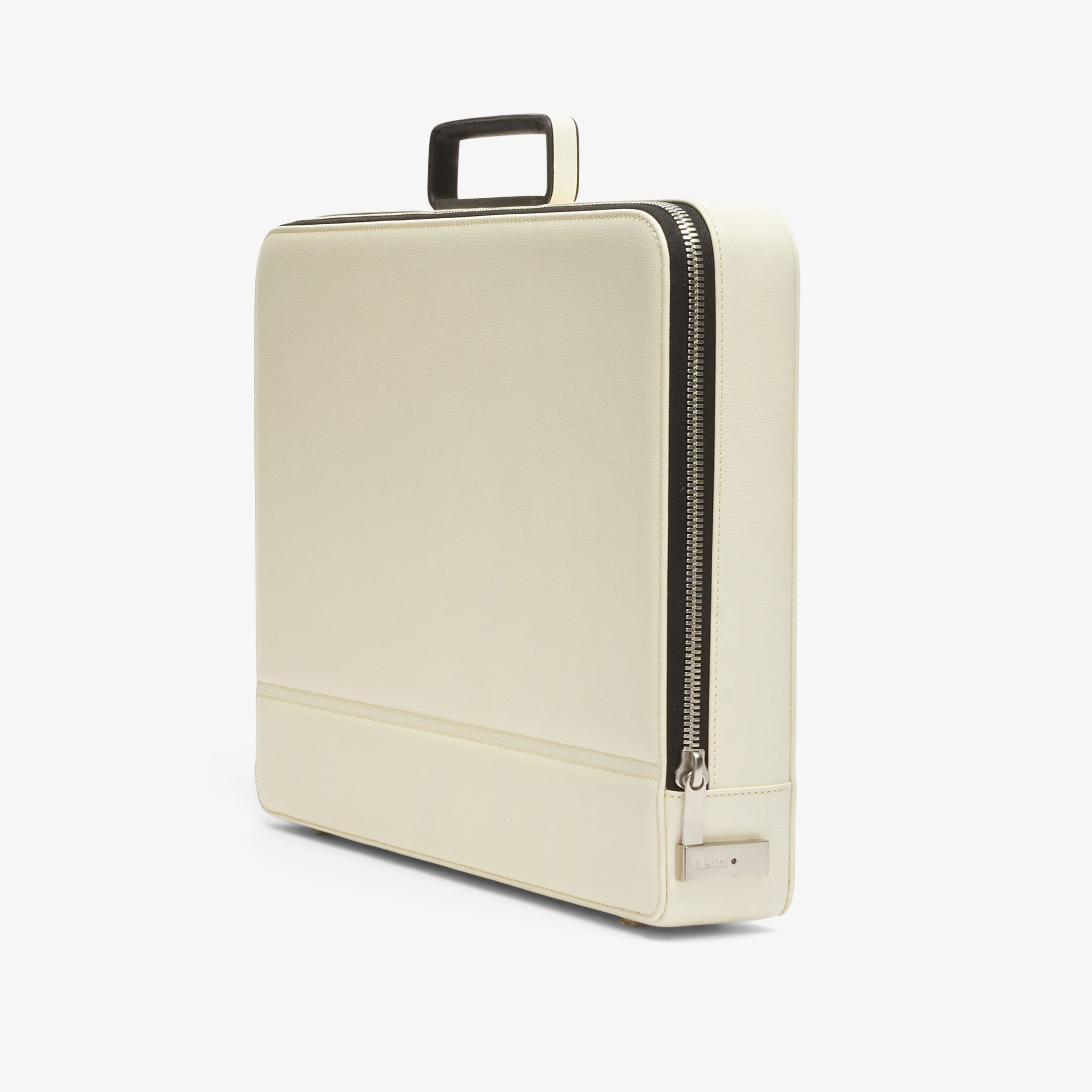 White Leather Medium Briefcase with zip | Valextra Premier