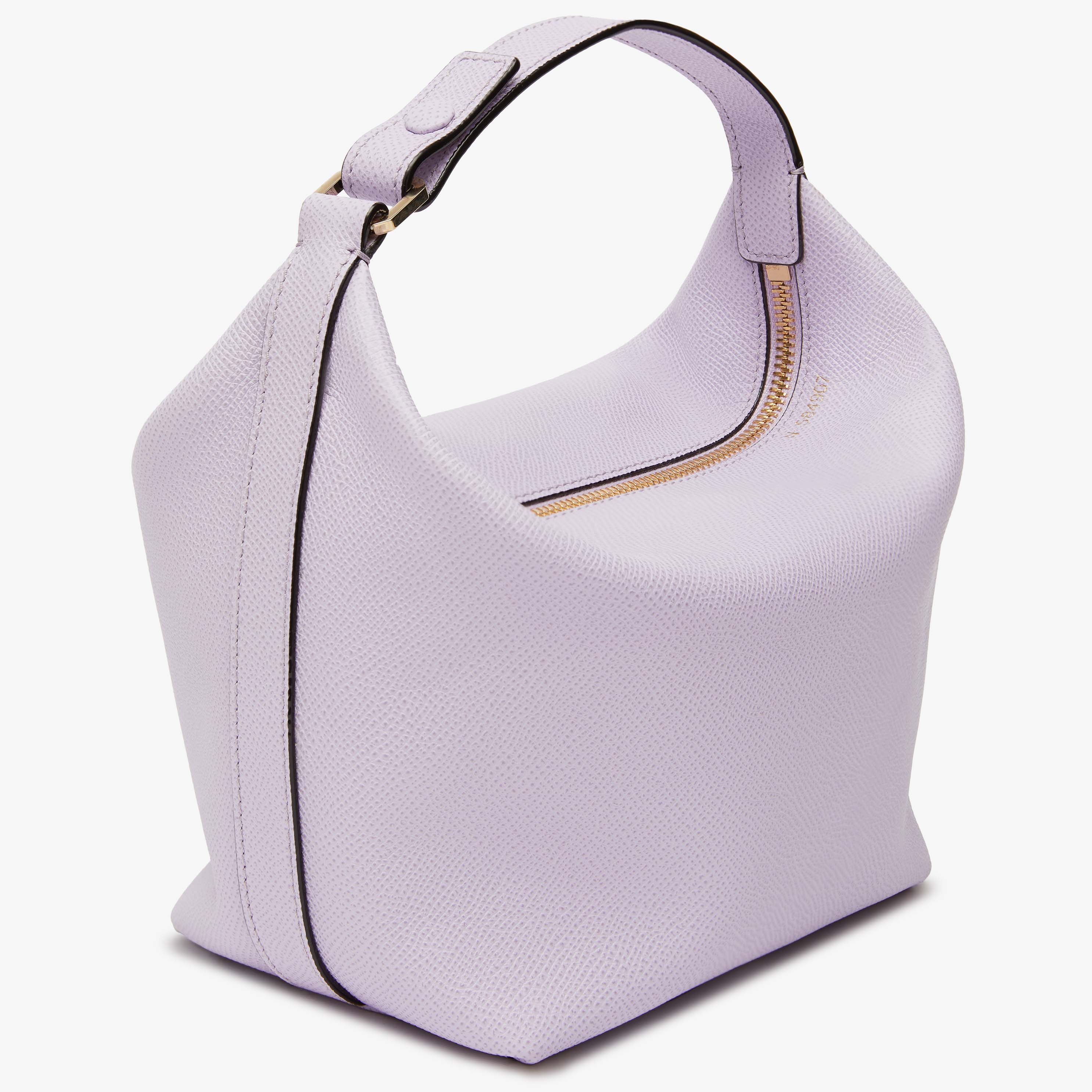 Women s Lilac Leather Luxury Mochi top handle Mini bag Valextra