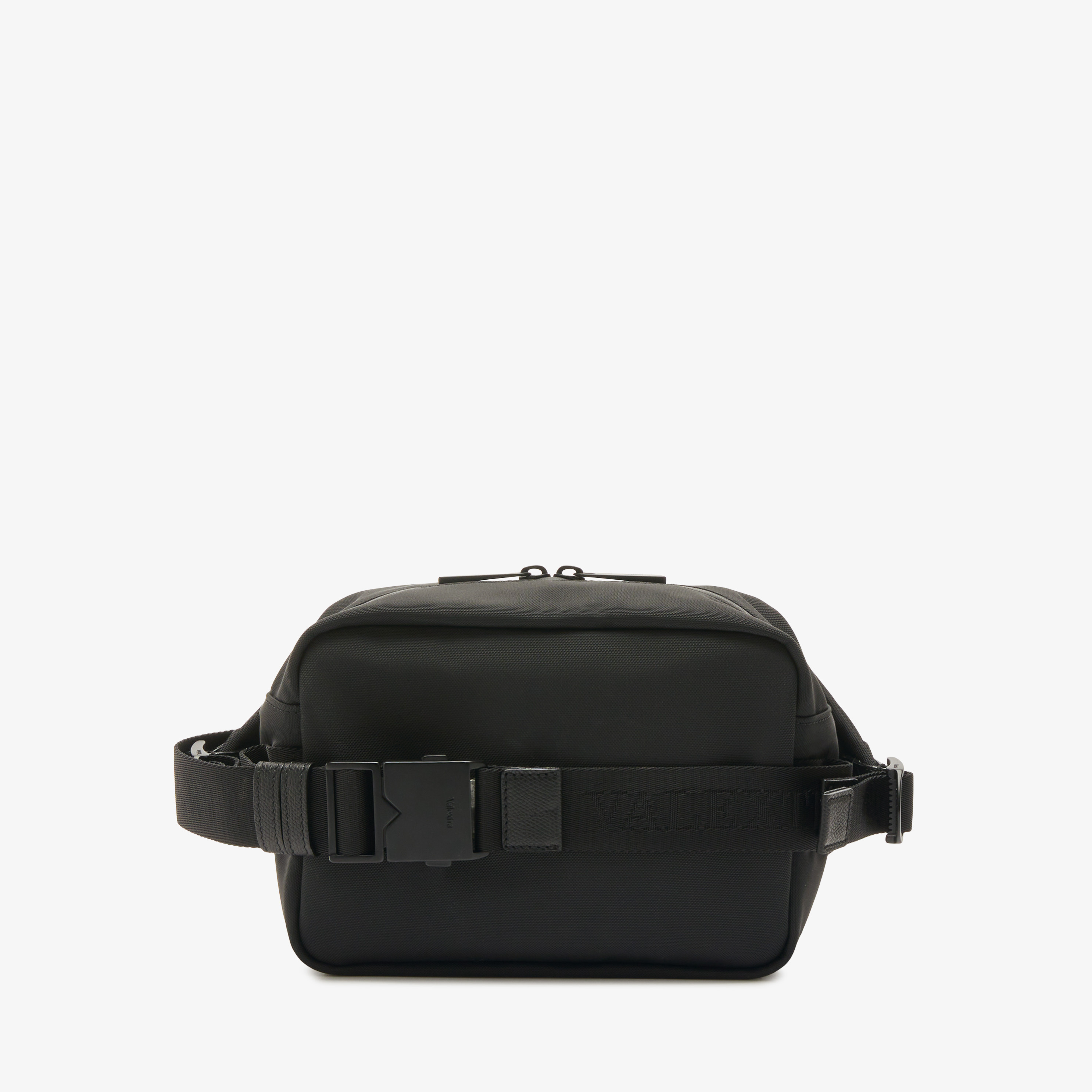 Luxury Black Regenerated Nylon & Leather Bum Bag 